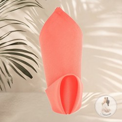 Serviette en tissu, corail