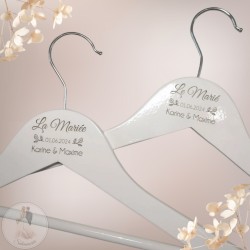 Cintre bois blanc personnalisé