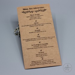 Fiche menu kraft, taille 9,5 x 21